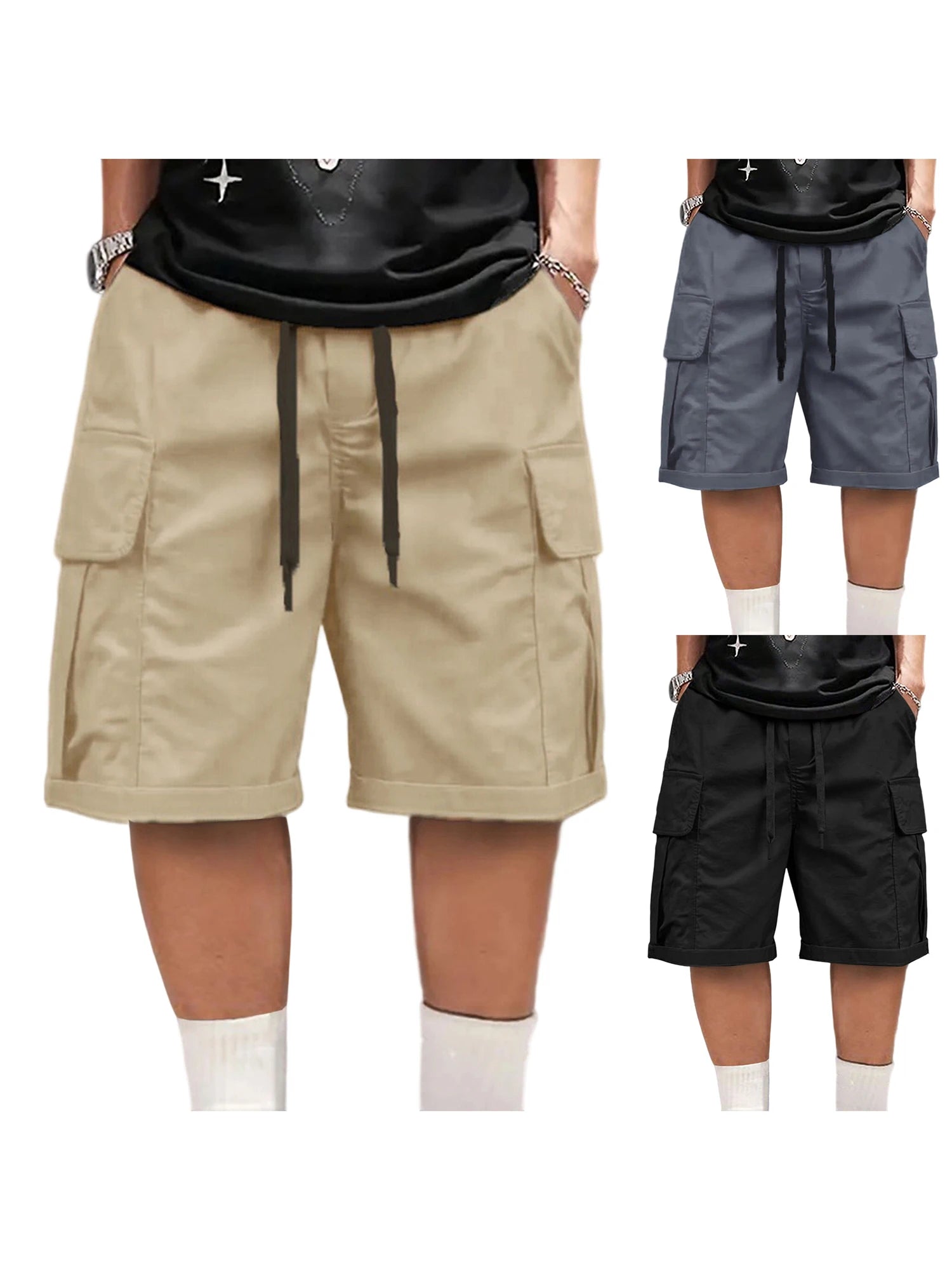 Men&rsquo;s Quick-Dry Cargo Shorts &mdash; Lightweight Elastic Waistband with Multiple Pockets — view 3 of shorts