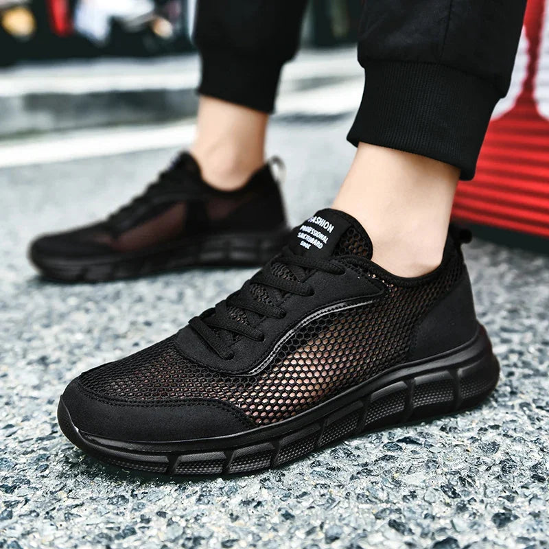 All-Season Men's Mesh Sneakers — Breathable Lace-Up Summer Walking Casual Shoes — view 2 of sneakers