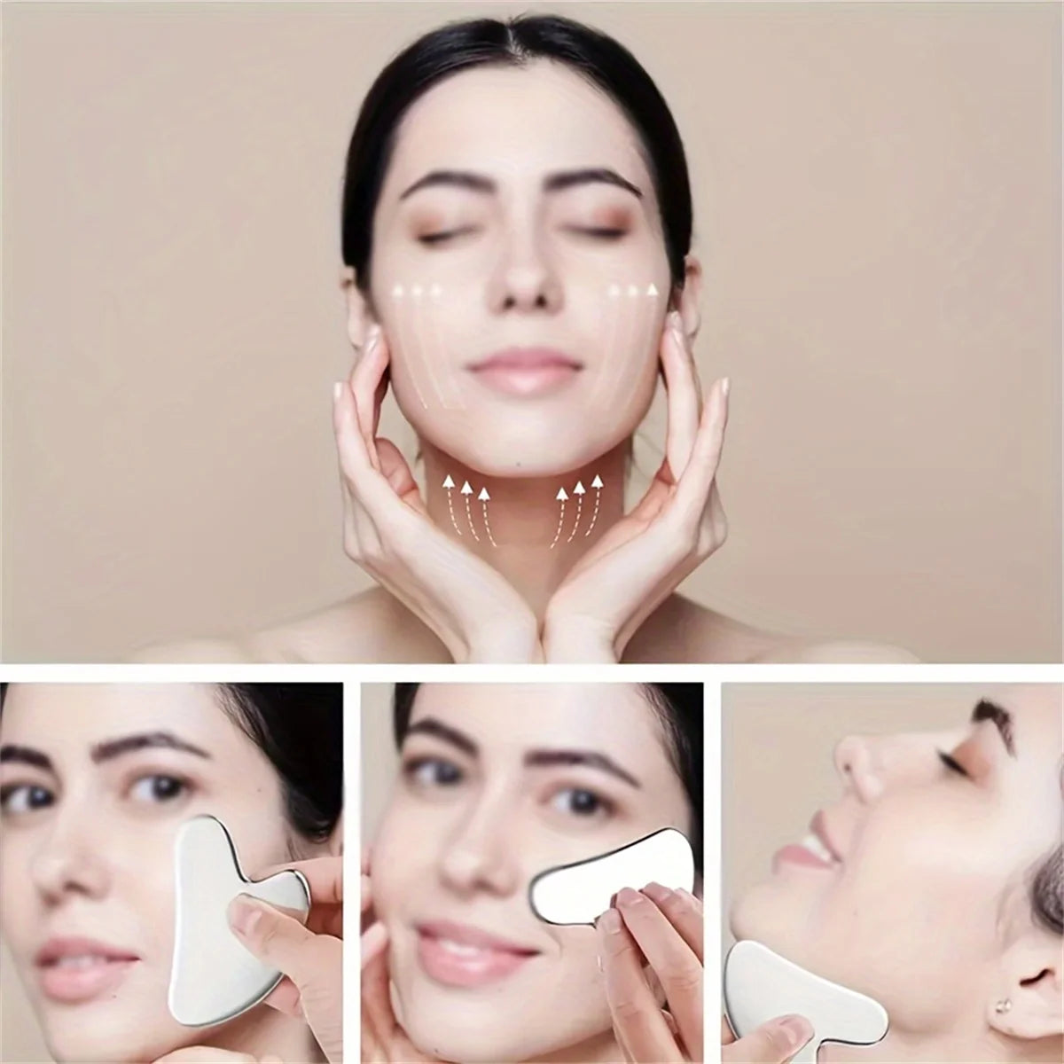 Stainless Steel Gua Sha Board — Facial Contour Skincare Massage Tool — view 5 of personal care