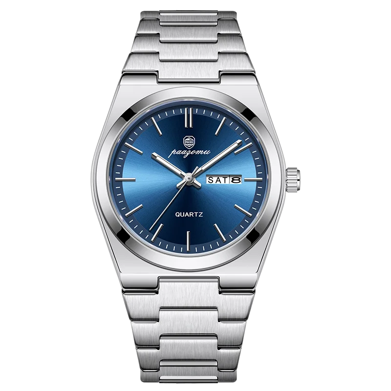 PAAZOMU Men's Chronograph Watch — Stainless Steel Waterproof Luminous Quartz Wristwatch — view 13 of watches
