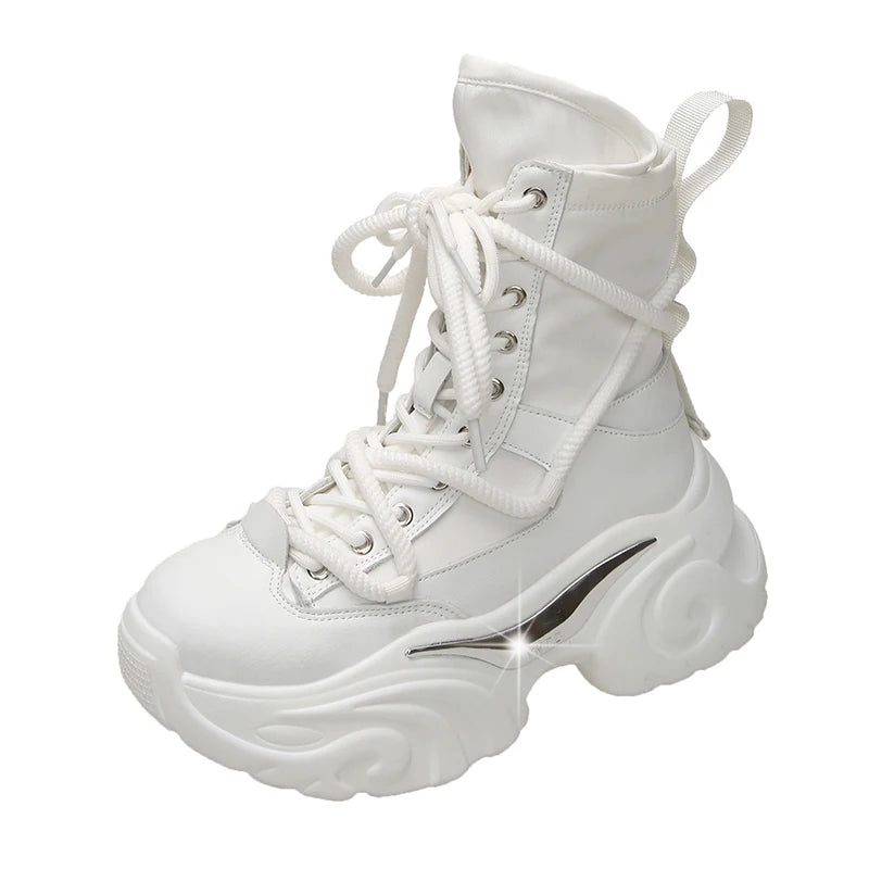 Chunky Platform Ankle Boots — Breathable High-Top Sneaker Booties 7.5 cm — view 8 of boots