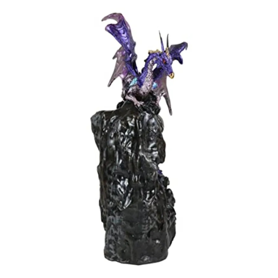 Crystal & Gemstone Purple Azurite Dragon Incense Burner — Faux Geode Quartz Backflow Decor — view 5 of crystal & gemstone