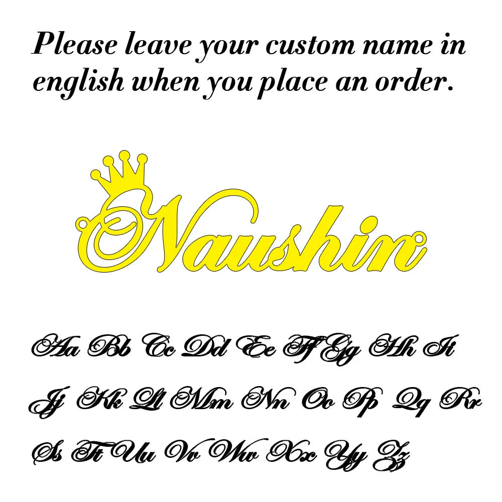 Custom Name Necklace for Women Personalized Cursive Letter Pendant Stainless Steel Jewelry