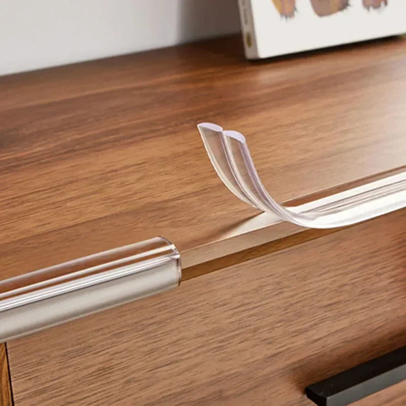 Transparent Baby Edge Protection Strip - Anti-Bump Furniture Guard with Tape — view 3 of baby safety