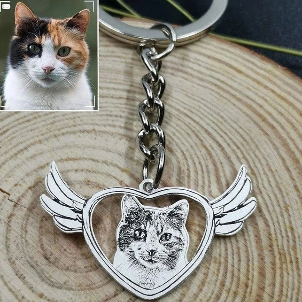 Personalized Pet Photo Necklace Engraved Pendant Custom Memorial Gift for Dog Cat Lovers — view 9 of necklaces