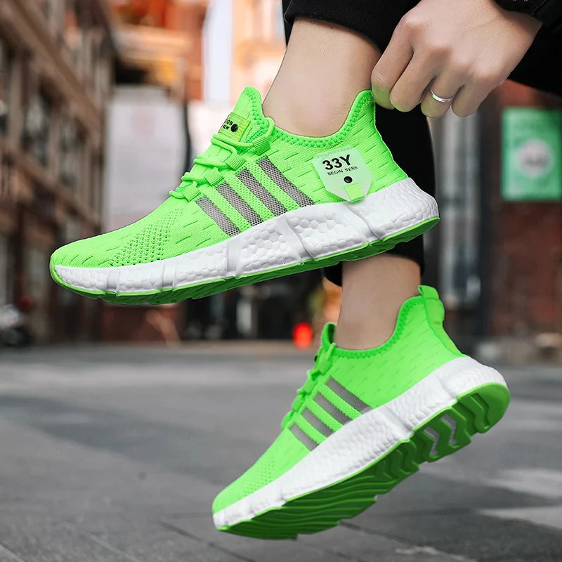All-Season Men's Mesh Walking Flats — Trendy Lightweight Tennis Sneakers Plus Size — view 5 of sneakers