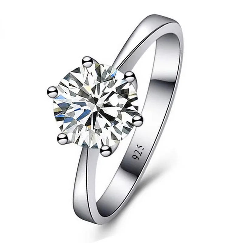 Unisex S925 Sterling Silver Wedding Rings — Austrian Crystal Fine Jewelry Gift Set — view 1 of jewelry