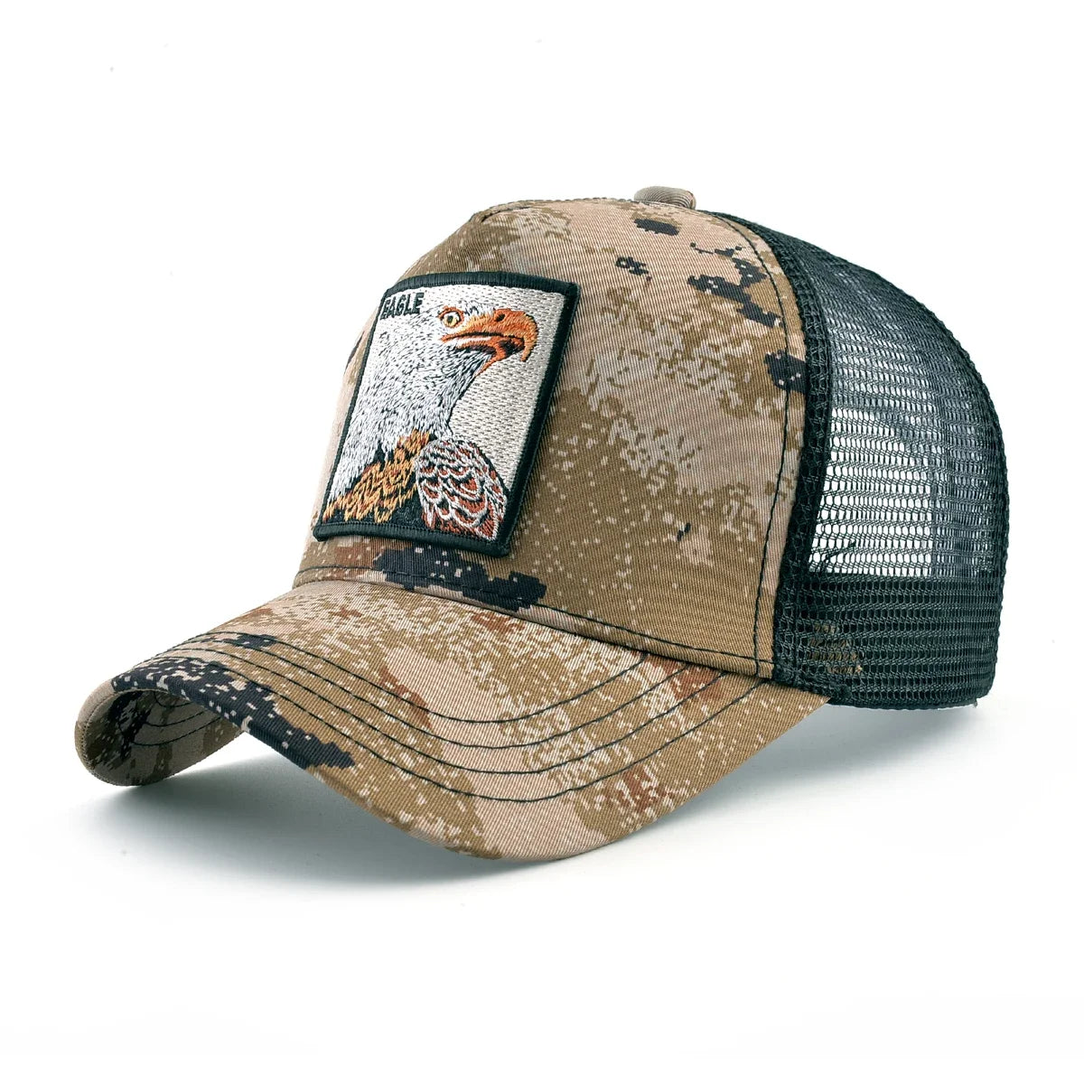 Goat Patch Trucker Cap - Four-Seasons Adjustable Snapback Baseball Hat — view 15 of trucker caps