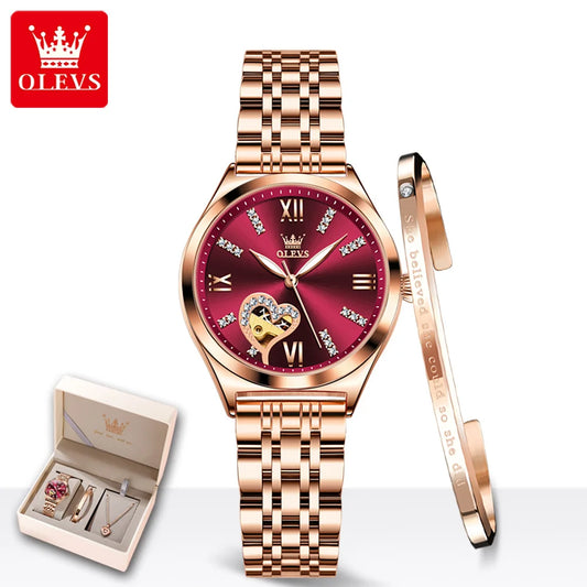 OLEVS 6636 Women's Roman Dial Watch — Luxury Fashion Quartz Wristwatch — view 1 of watches