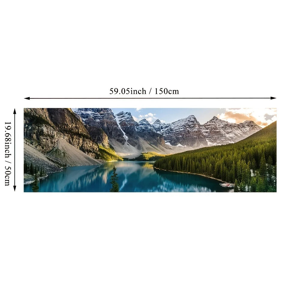 Lake Forest Mountain Landscape Canvas Poster &mdash; Scenery Wall Art for Living Room &amp; Bedroom — view 2 of wall art & prints