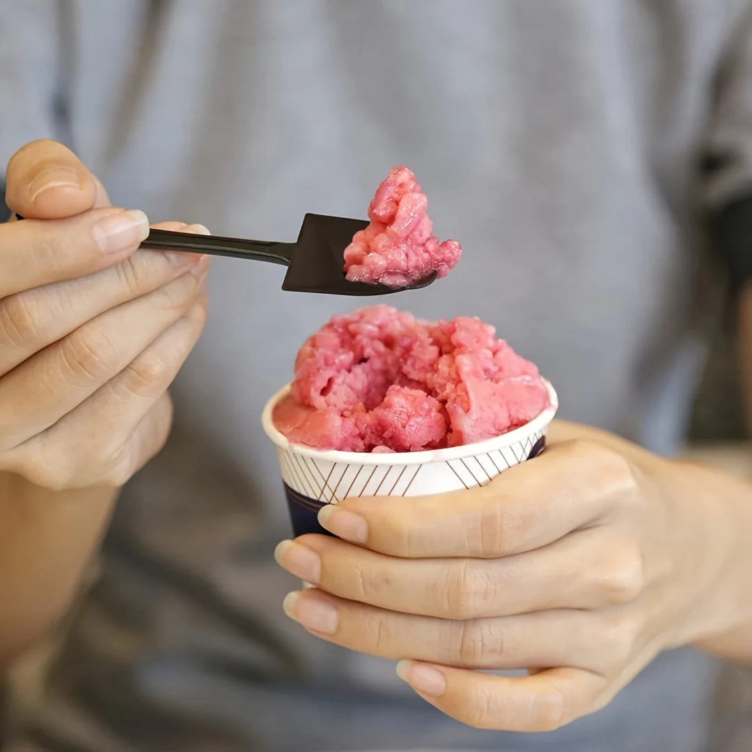 Disposable Plastic Dessert Shovel Spoons &mdash; Vintage Cake, Ice Cream &amp; Yogurt Spoons (50/100 Pcs) — view 4 of dining & tableware