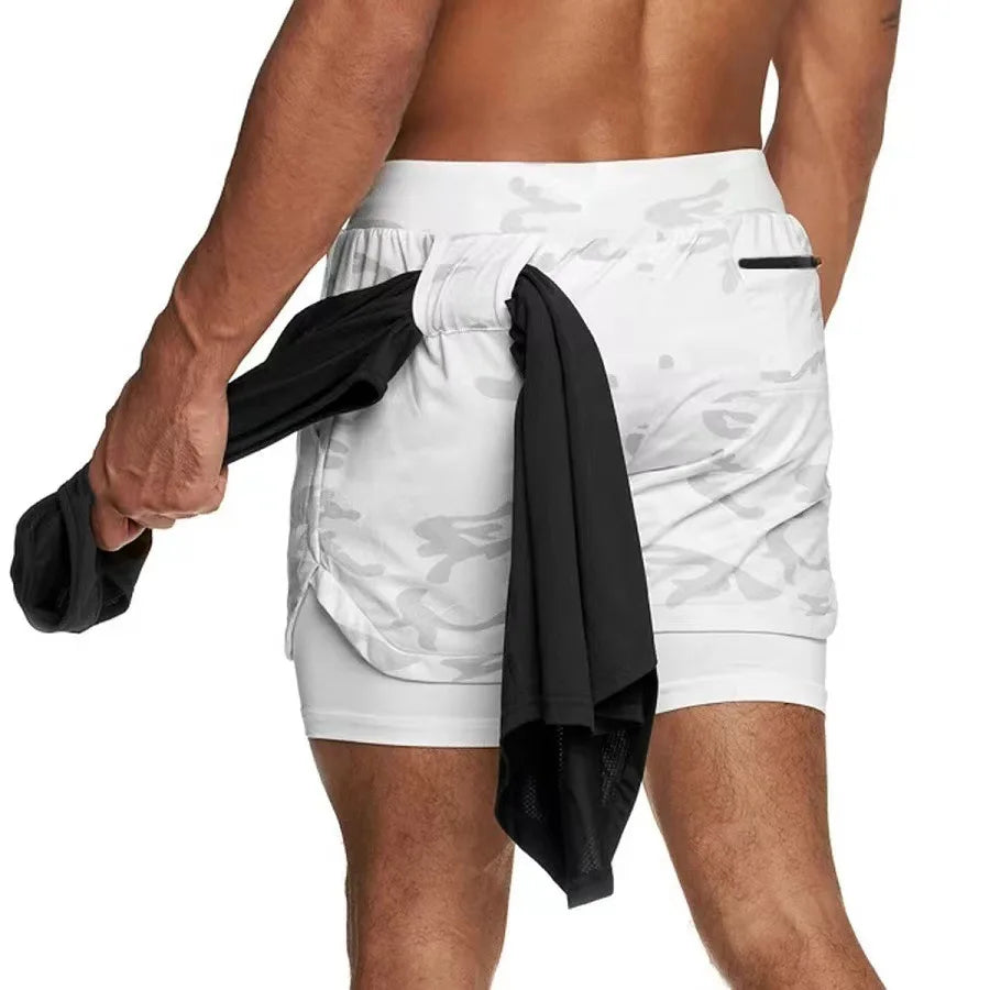 Camo Running Shorts Men — 2-in-1 Quick-Dry Gym Sports Training Shorts — view 9 of shorts