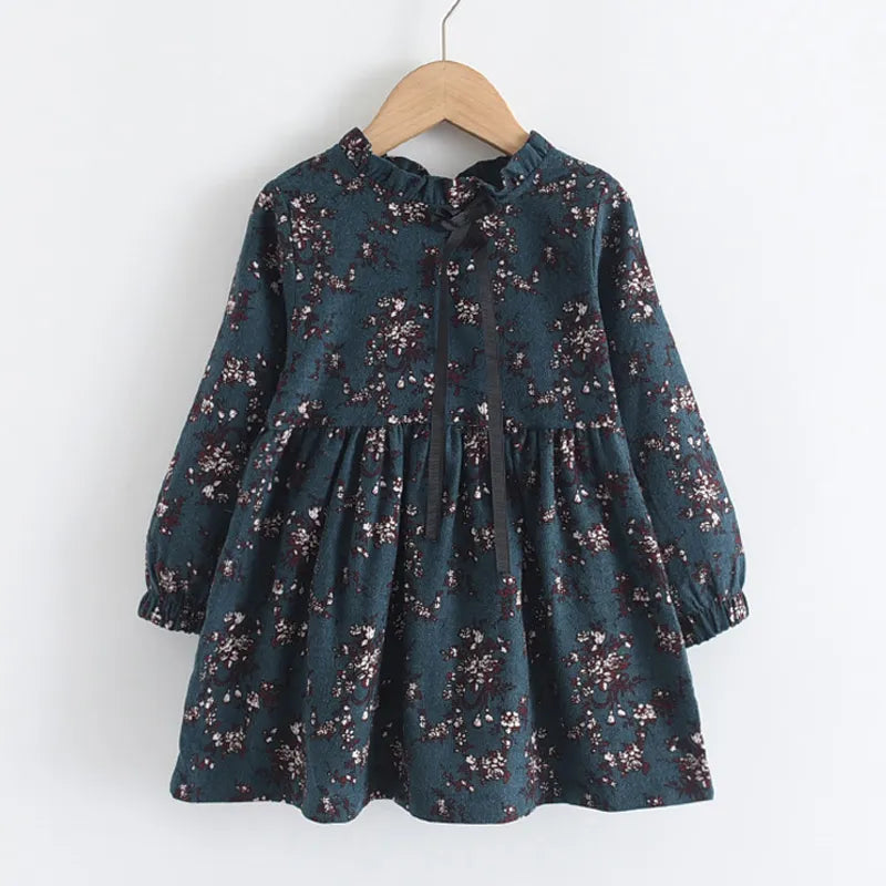 Bear Leader Girls' Floral Princess Dress – Spring & Autumn Outfit (2-8Y)