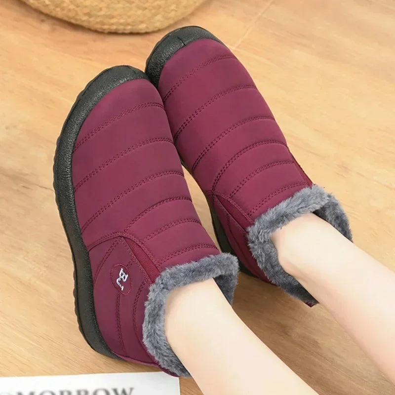 Waterproof Winter Boots for Women — Plush Snow Boots Couple's Cotton Ankle Boots — view 4 of boots