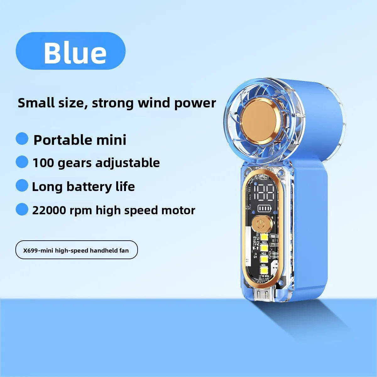 Portable USB Hand Fan — Rechargeable Mini Pocket Fan with Power Bank — view 9 of personal fans