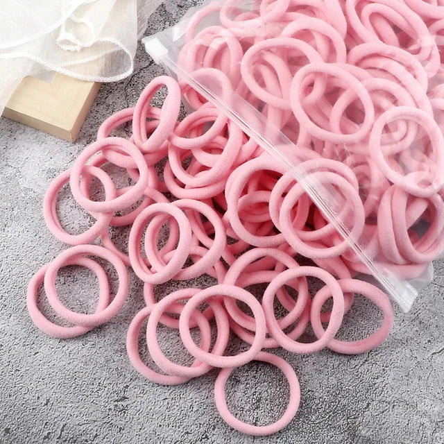 50pcs Black Elastic Hair Band Leagues Ties Colets Scrunchies Springs Gum Accessory For Girl Women No Damage Pigtails Holder Set — view 8 of product
