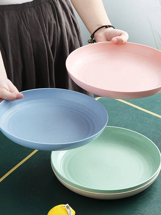 Lightweight Wheat Straw Dinner Plates — 4-Piece Unbreakable Reusable Dish Set — view 1 of dining & tableware