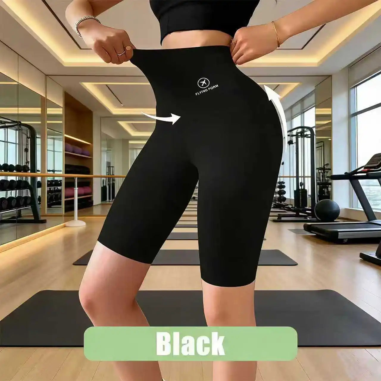 Women&rsquo;s High-Waisted Sports Shorts &mdash; Cycling Jogging Fitness &amp; Yoga Gym Shorts — view 5 of shorts