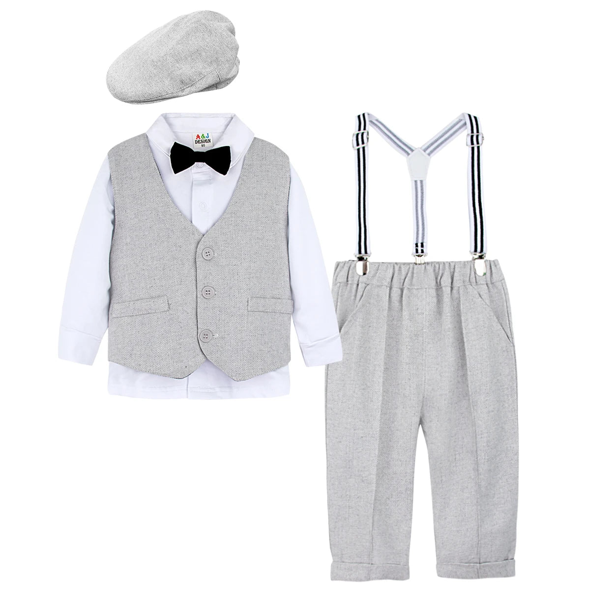 Baby Christening Suits Toddler Baptism Outfits Set Boys White Church Clothing Sets Wedding Formal Clothes 4pcs