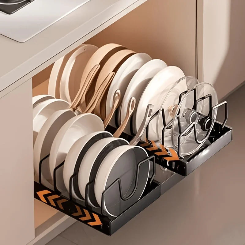 Pull-Out Cabinet Organizer, Sliding Pot Lid & Pan Rack — product photo 4