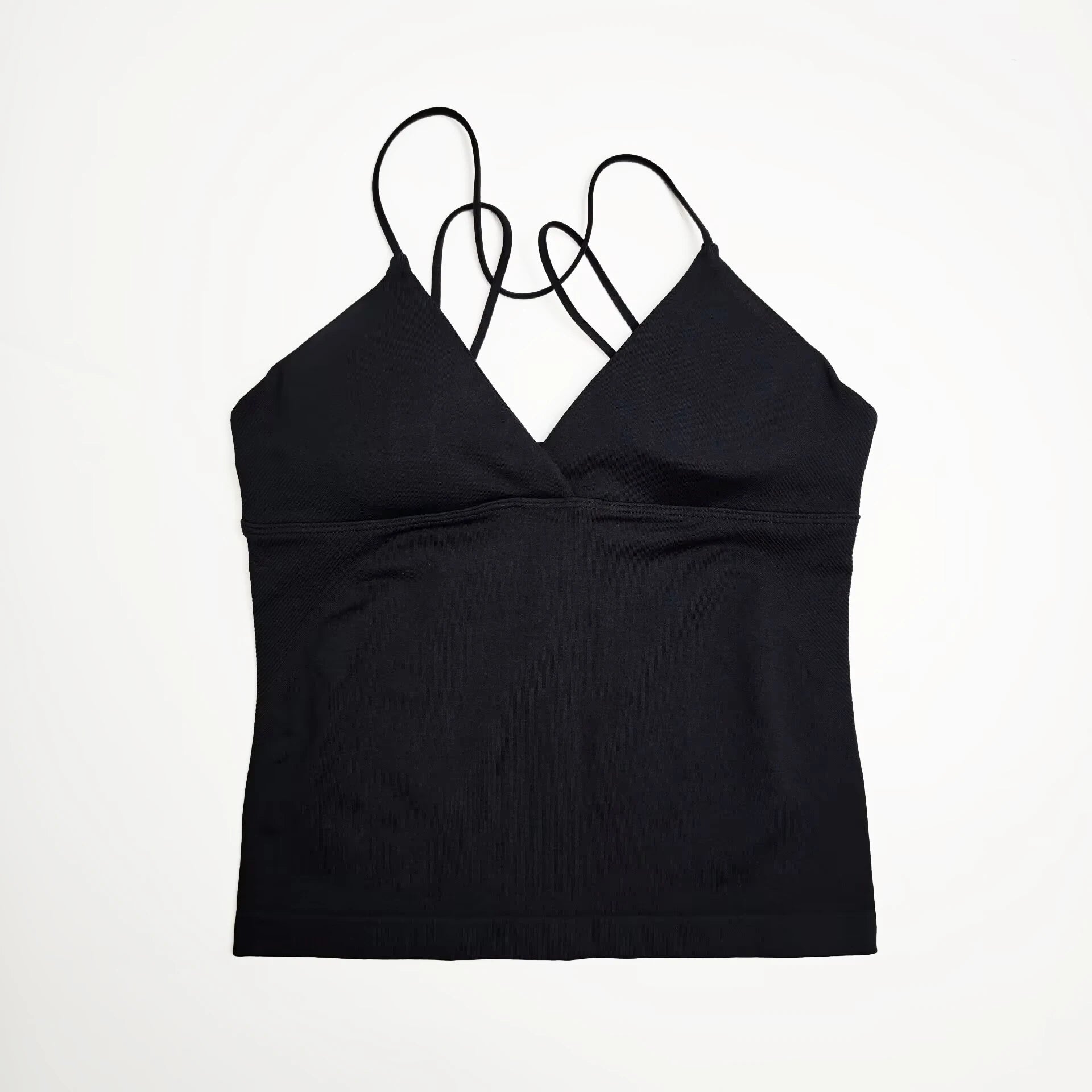 Women's Activewear Twist-Front Longline Workout Tank — Seamless Built-In Bra Yoga Top — view 17 of women's activewear