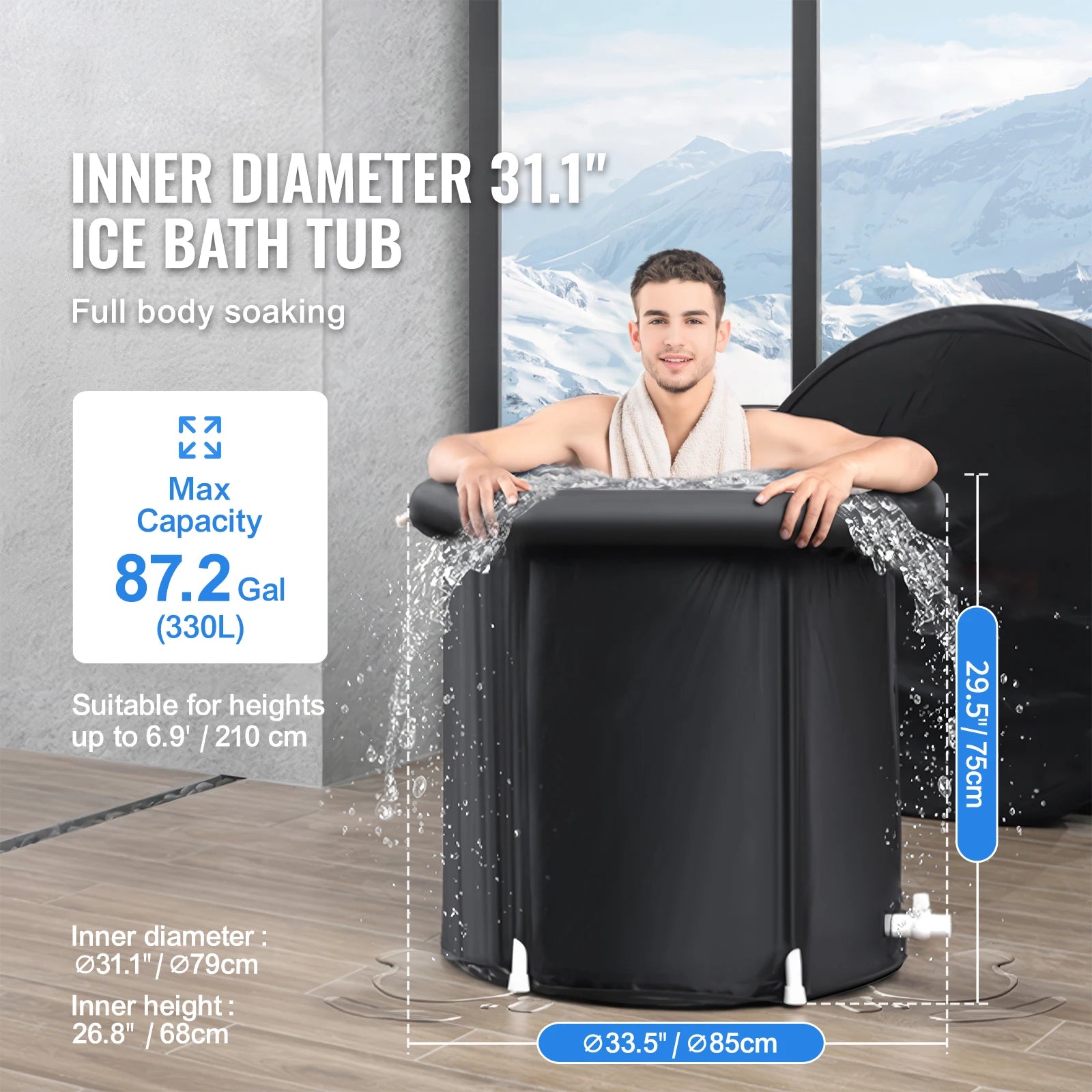 SucceBuy Ice Bath Tub – Portable Cold Plunge Therapy Tub (Foldable/Inflatable) — view 2 of home & kitchen