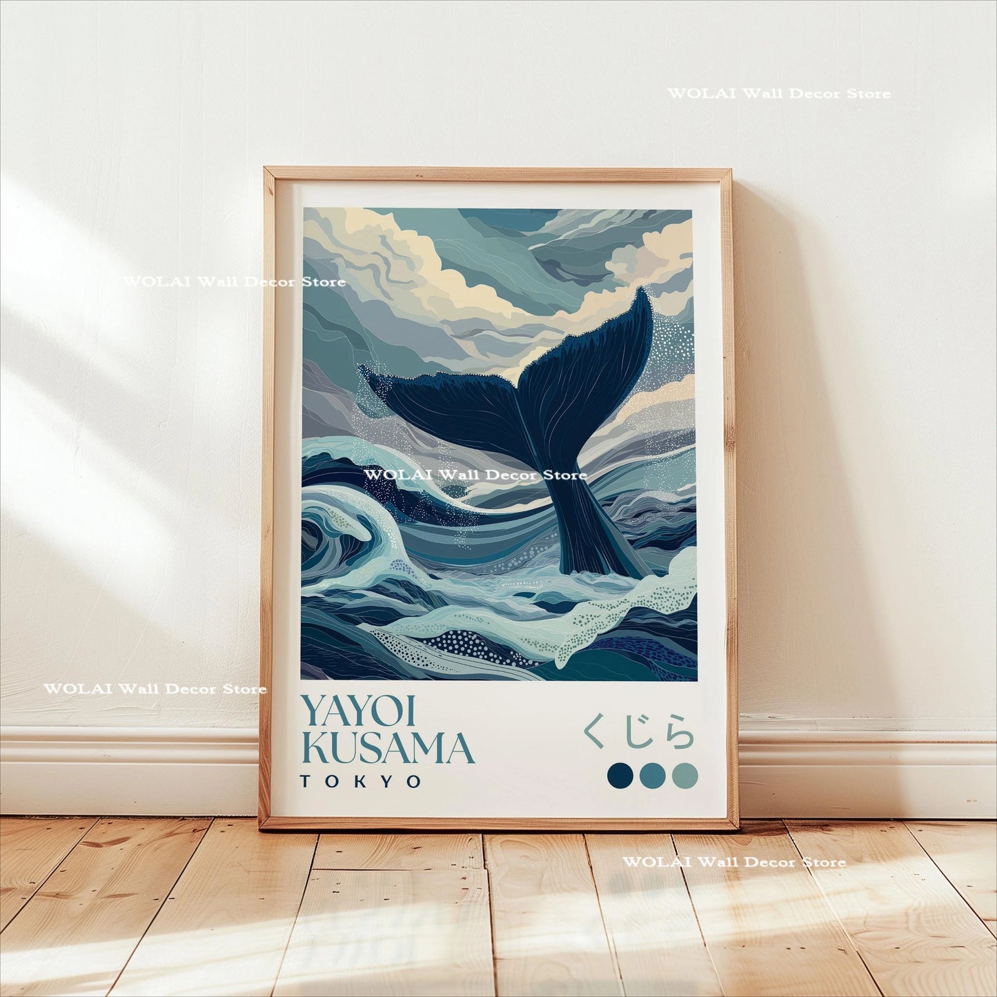 Yayoi Kusama Koi &amp; Jellyfish Canvas Poster &mdash; Japanese Hokusai Giant Wave Wall Art