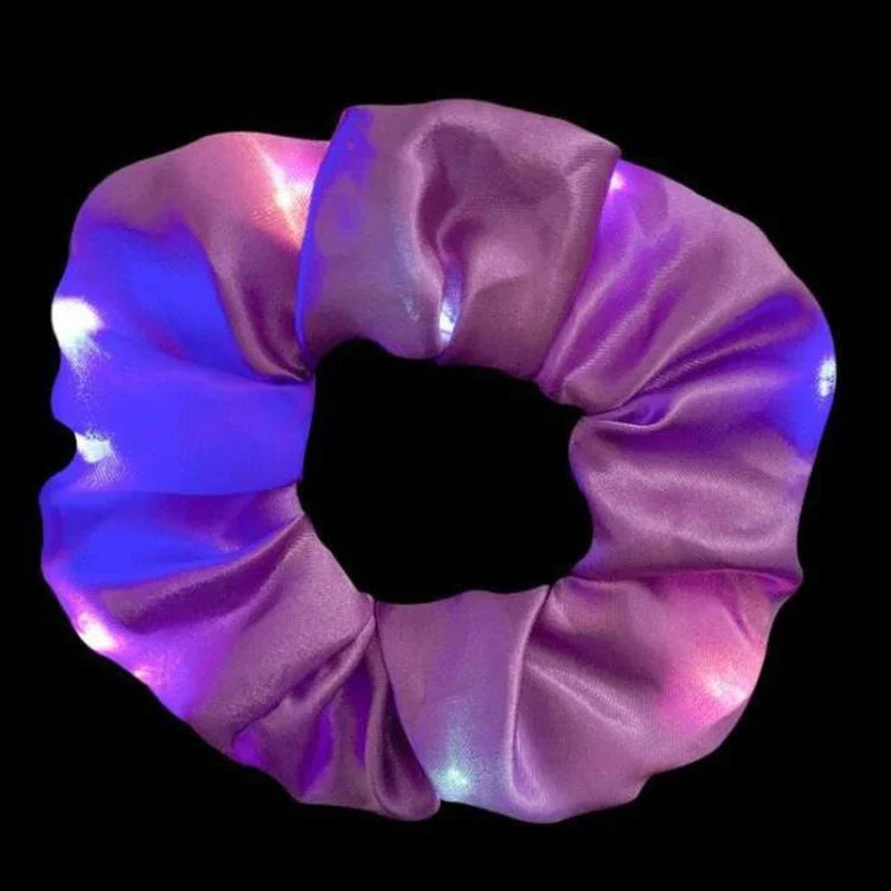 Fashion LED Luminous Hair Scrunchies Light Up Glowing Scrunchy Hair Band For Girls Flashing Hair Tie Hair Rope Hair Accessories — view 11 of product