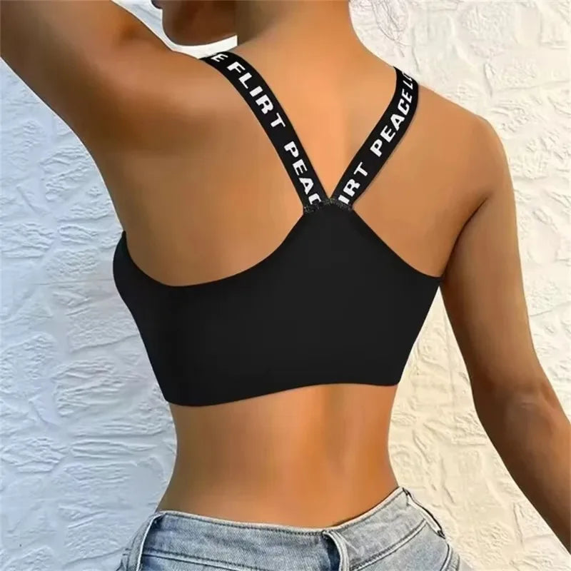 Seamless Athletic Crop Tank Top — Wide-Strap Yoga & Fitness Workout Bra-Lined Top — view 2 of tanks & camisoles