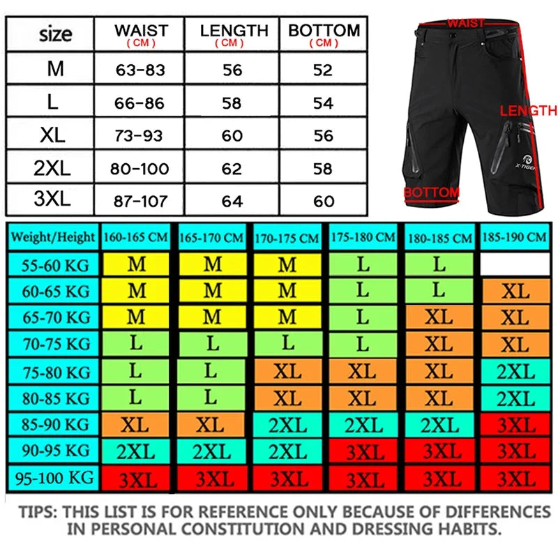 X-Tiger Men&rsquo;s Cycling Shorts &mdash; 5D Gel Pad MTB Downhill Loose Outdoor Bike Shorts — view 6 of shorts