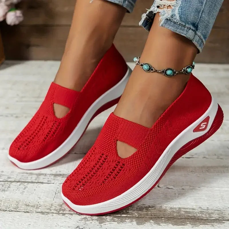 Women's shoes Solid Color Breathable Sneakers, casual sneaker women's summer sneakers, Low-top Knitted Casual Shoes Mom Shoes — view 9 of product