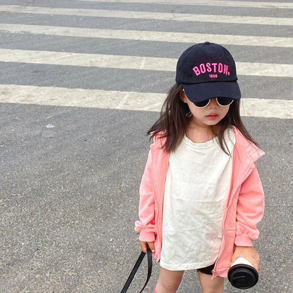 Kids Embroidered Letters Baseball Cap - Korean-Style Varsity Cap for Boys & Girls — view 5 of kids baseball caps