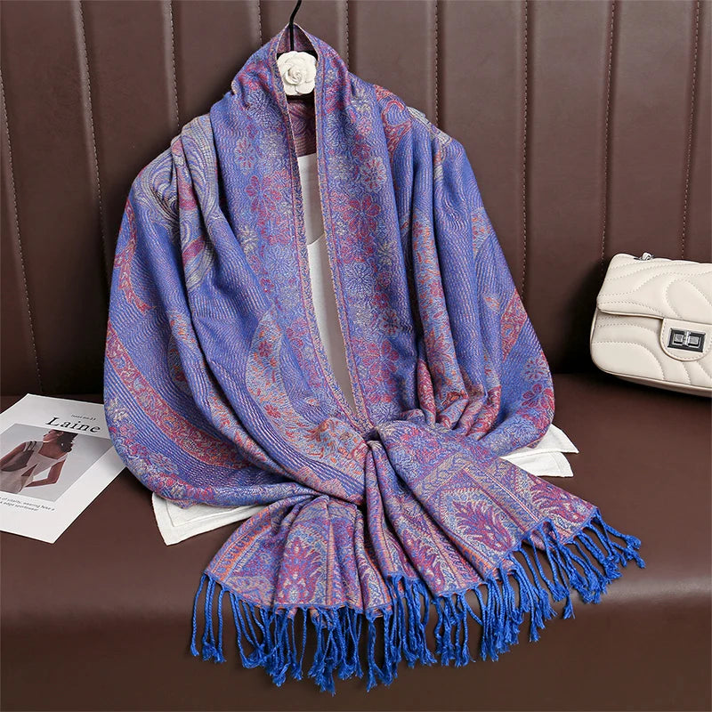 Pashmina Scarf in 58 Signature Shades — Cashmere-Feel Women's Tassel Shawl Wrap Color Stack — view 9 of scarves & wraps