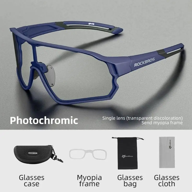 ROCKBROS MTB Road Cycling Sunglasses Photochromic UV400 — Ultra-Light Sport Safe Eyewear Equipment — view 8 of sunglasses