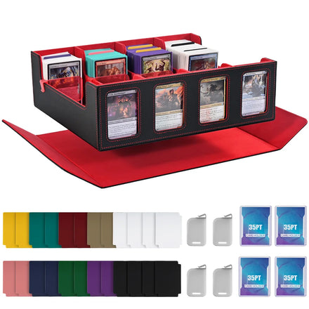 Trading Card Storage Box with Commander Display, 2400+ Deck Box for MTG with Removable Cover,  fits Magic TCG PTCG Sports Cards