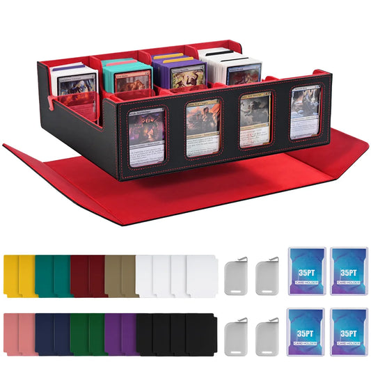 Trading Card Storage Box with Commander Display, 2400+ Deck Box for MTG with Removable Cover,  fits Magic TCG PTCG Sports Cards