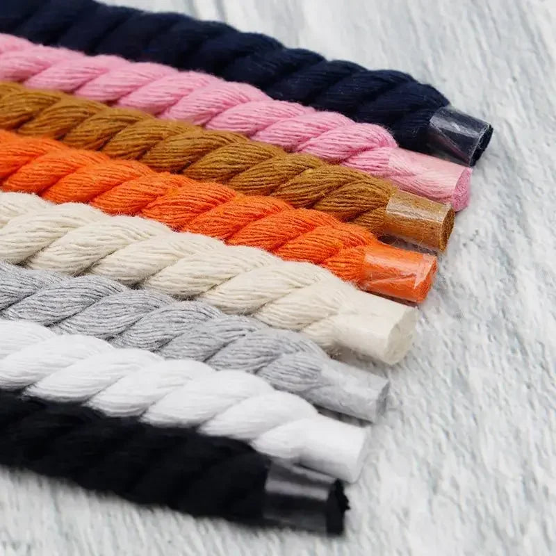Round Cotton Shoelaces — Thick Colorful Sneaker Laces (1 Pair) — view 1 of shoe accessories