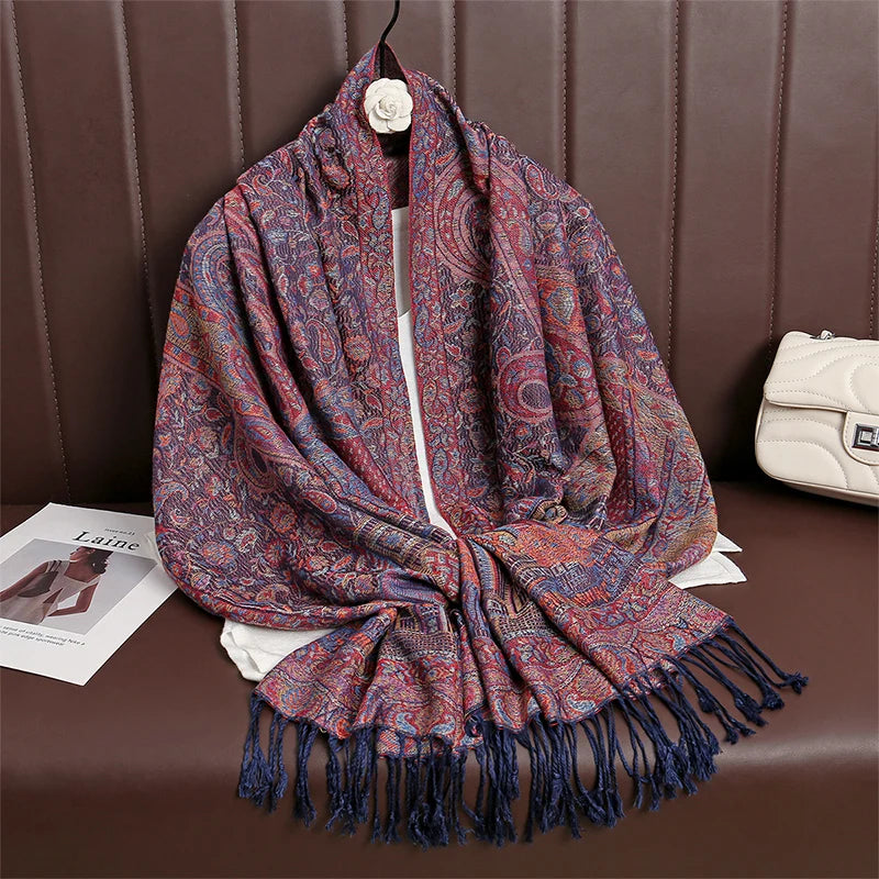 Pashmina Scarf in 58 Signature Shades — Cashmere-Feel Women's Tassel Shawl Wrap Color Stack