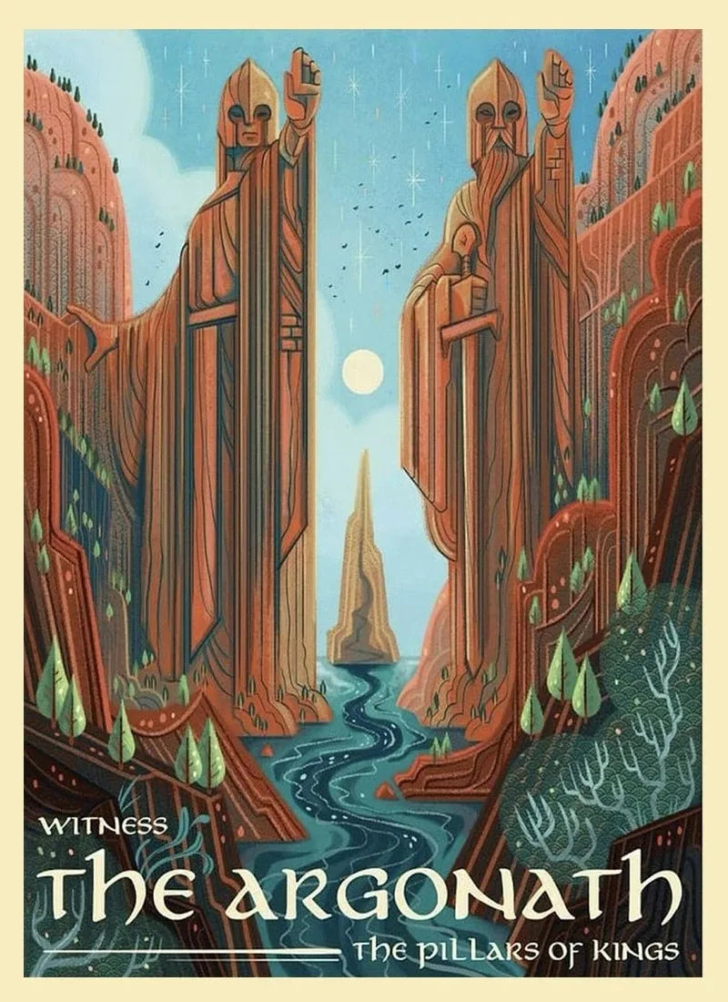 Middle-Earth Travel Canvas Poster &mdash; Vintage Lord of The Rings Fantasy Movie Wall Art — view 13 of wall art & prints