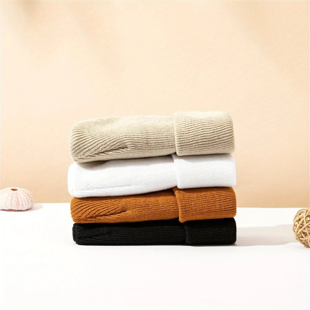 4pcs Baby Knit Cuffed Beanie Bundle - Multi-Color Warm Hats for Boys & Girls — view 2 of baby hats