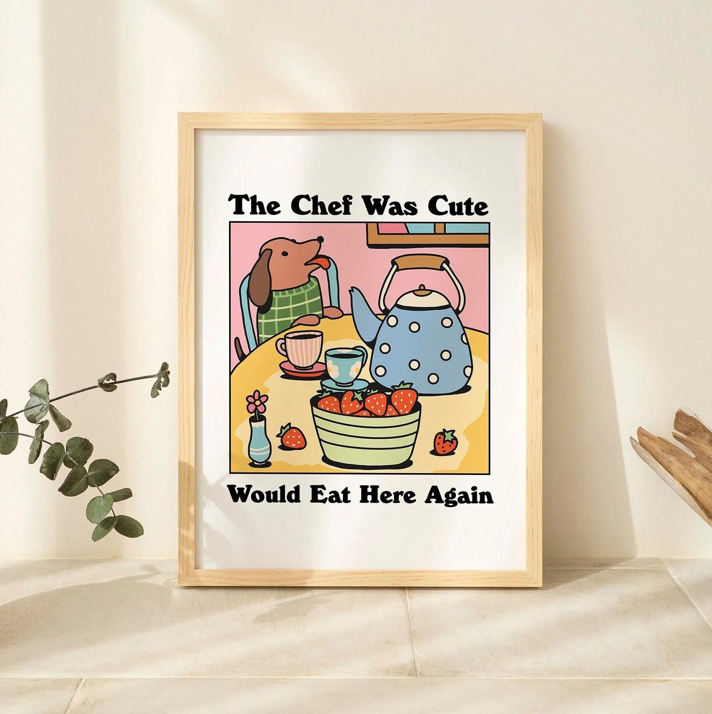 Spaghetti &amp; Espresso Cat Canvas Poster &mdash; Retro Kitchen Wall Art for Caf&eacute; &amp; Home — view 7 of wall art & prints