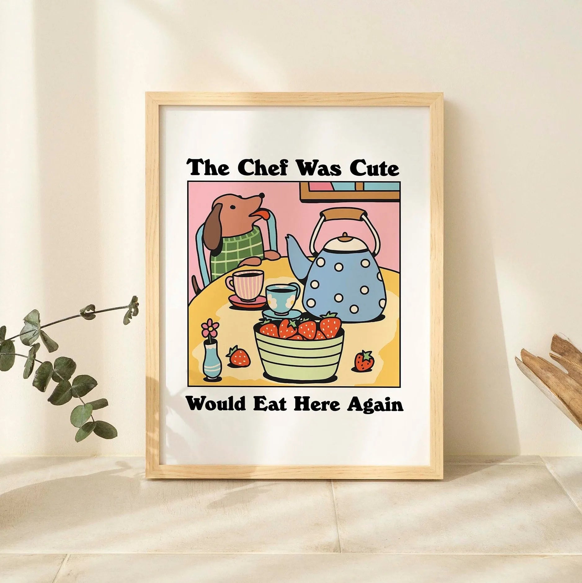 Spaghetti &amp; Espresso Cat Canvas Poster &mdash; Retro Kitchen Wall Art for Caf&eacute; &amp; Home — view 7 of wall art & prints