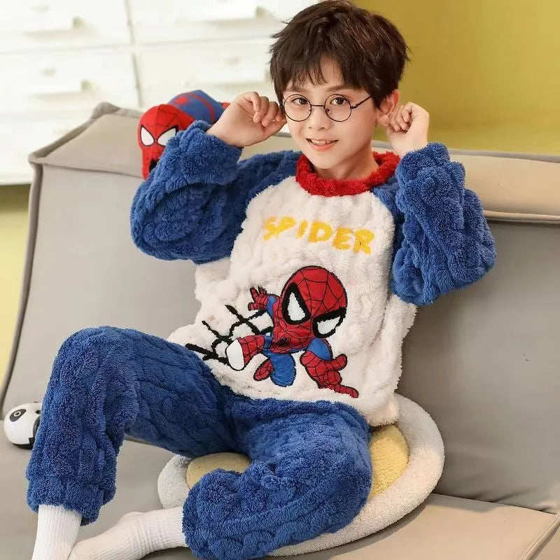 2024 New Fall Winter Fashion Long Sleeve Loungewear + Pants 2 Piece Set 5-14 Years Old Cartoon Casual Children's Clothing Set