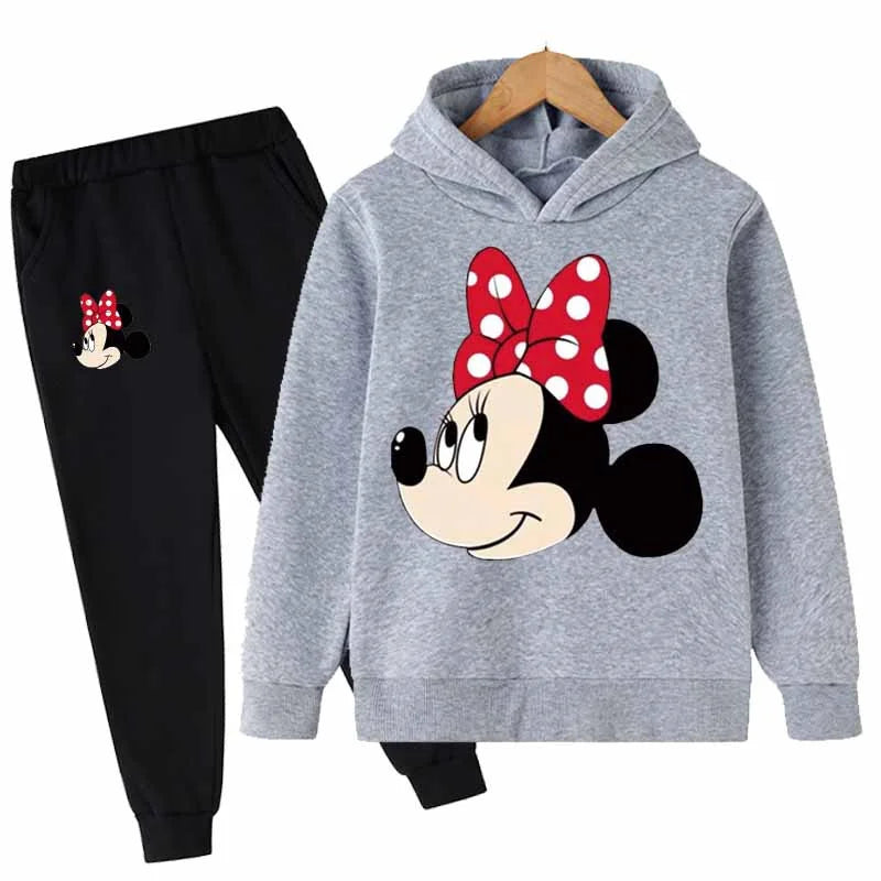 Minnie Mouse Cotton Casual Newborn Baby Boys Girls Outfits Suit Hoodies Tops+Pants 2Pcs