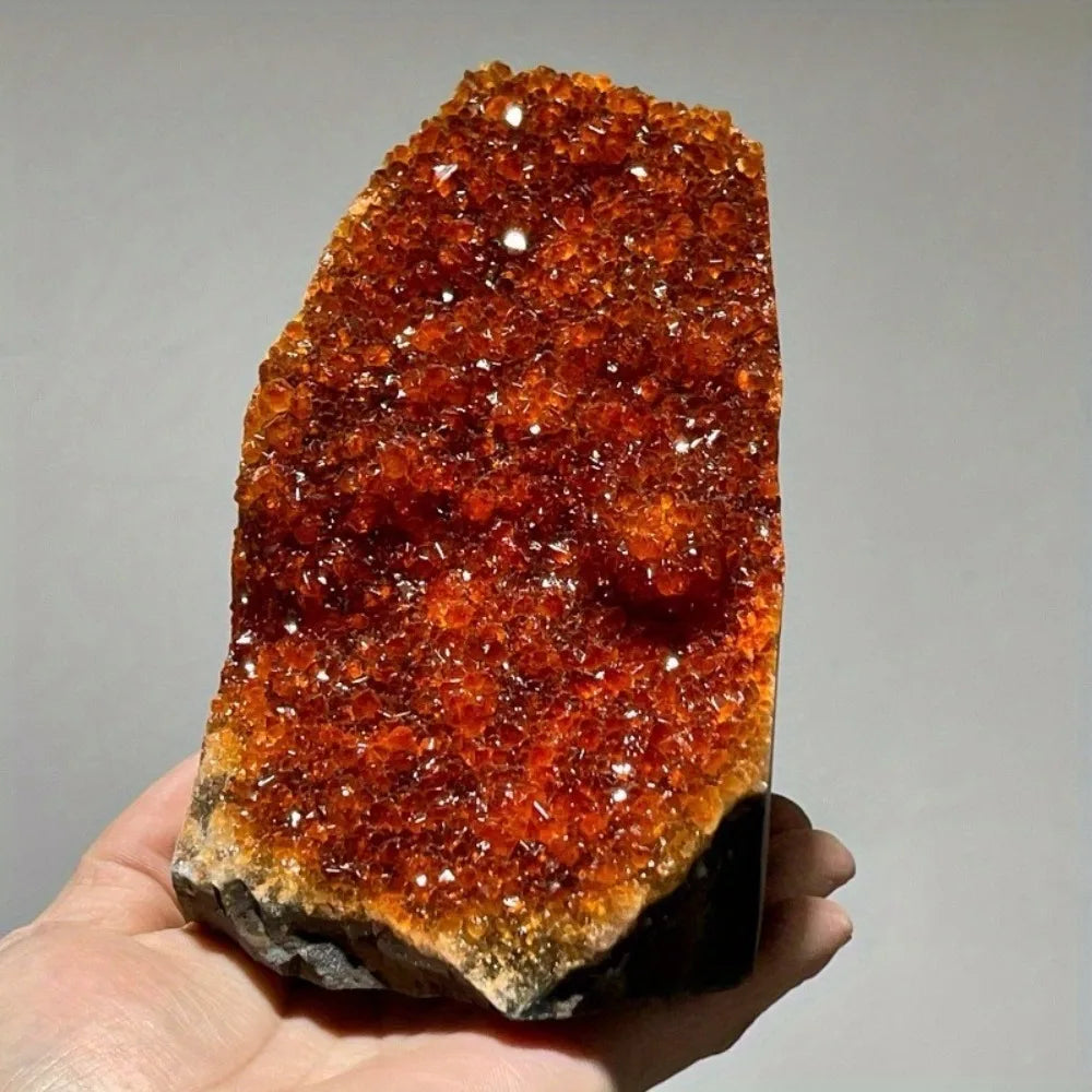 Crystal & Gemstone Orange Geode Quartz — Rainbow Mineral Cluster Meditation Rock Decor — view 4 of crystal & gemstone