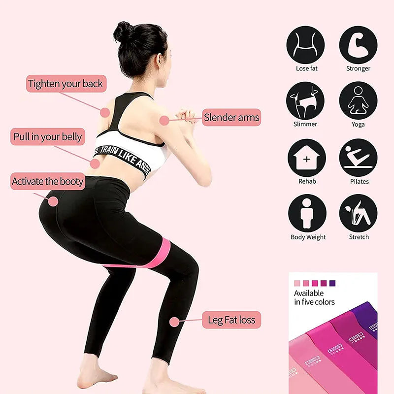 Resistance Bands — 5-Level Loop Band Starter Kit, Beginner Workout Set — view 5 of sports & fitness