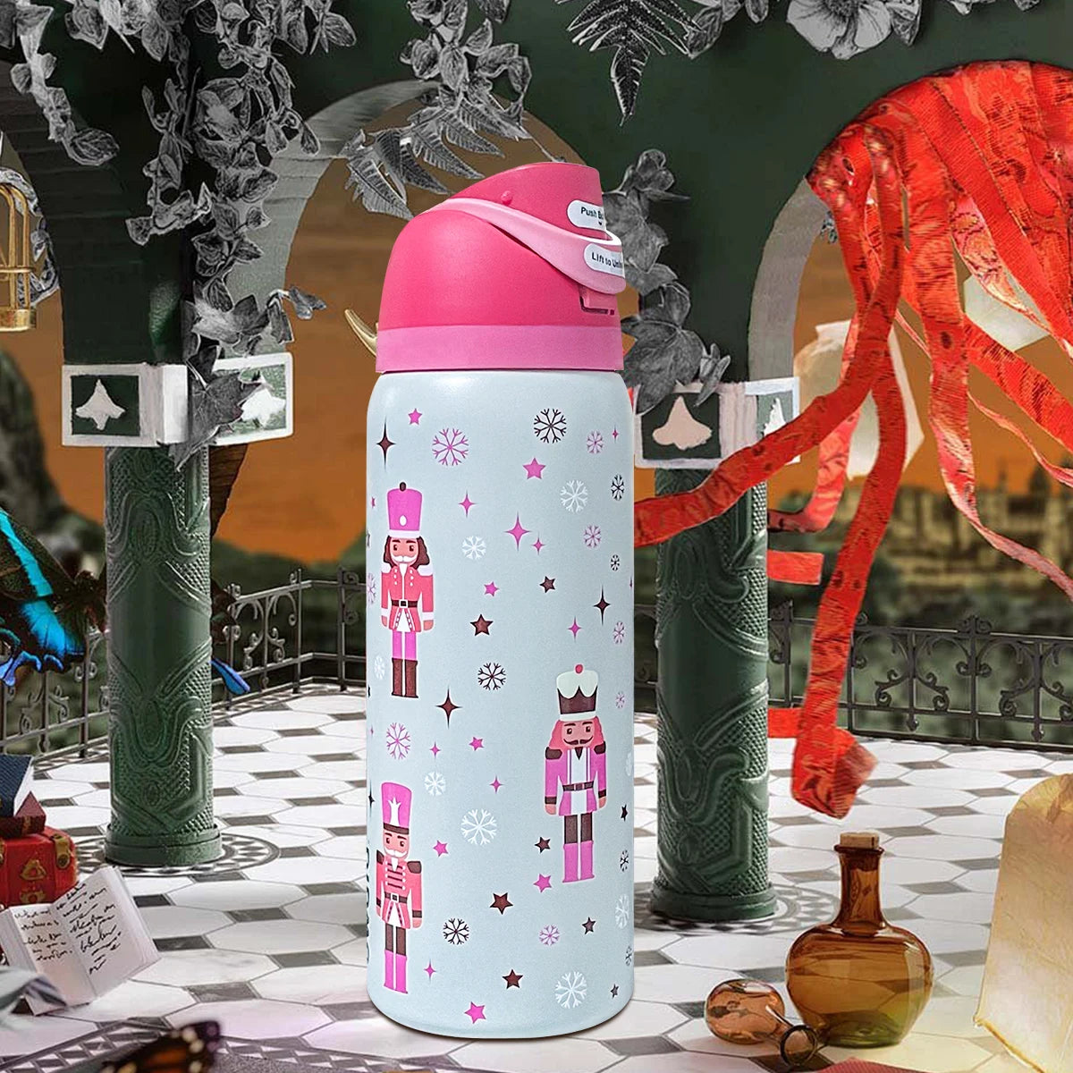 Insulated Stainless Steel Water Bottle — 32oz Straw Tumbler, Keeps Drinks Cold 24h — view 1 of drinkware