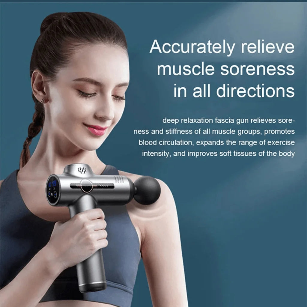 : PAQIN 99-Level Massage Gun – Deep Muscle Fascia Body, Neck & Back Massager (Low Noise) — view 2 of sports & fitness