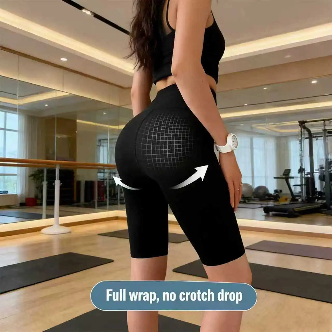 Women&rsquo;s High-Waisted Sports Shorts &mdash; Cycling Jogging Fitness &amp; Yoga Gym Shorts — view 4 of shorts