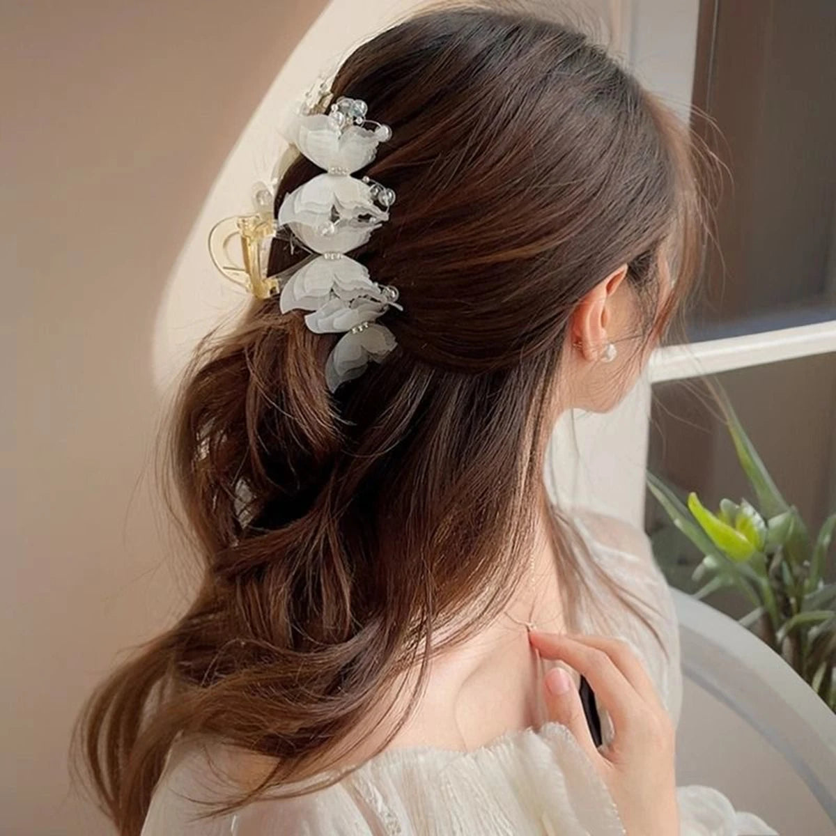 Super Fairy-Like Butterfly Hair Clip, Large Shark Clip, Back-Of-Head Hair Clip for Girls and Women, — view 3 of product